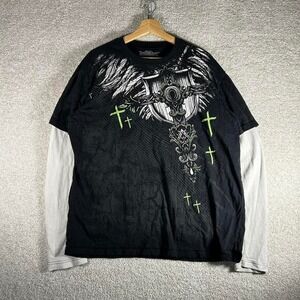 Y2K MMA elite grunge skater layered thermal long sleeve tshirt